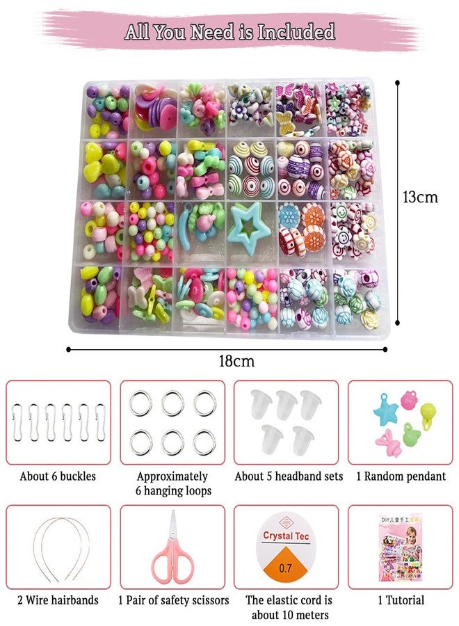 SYGA Beads for Kids Crafts Children's Jewelry Making Kit DIY Bracelets Necklace Hairband and Rings Craft Kits Birthday for 4, 5, 6, 7-Year-Old Little Girls-Multicolor (DIYBeadsSet-19) - Image 5